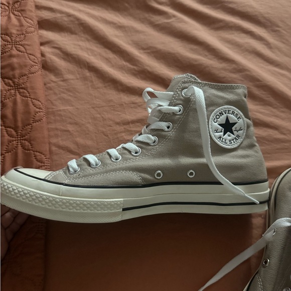 Converse High-Top Sneakers in Beige and White - Picture 3 of 5